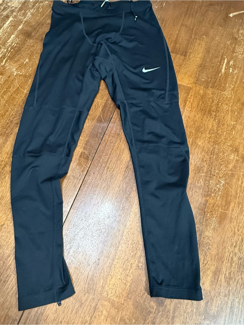 Nike Dri-FIT Women’s Medium Black Running Pants Leggings Ankle Zip Reflective